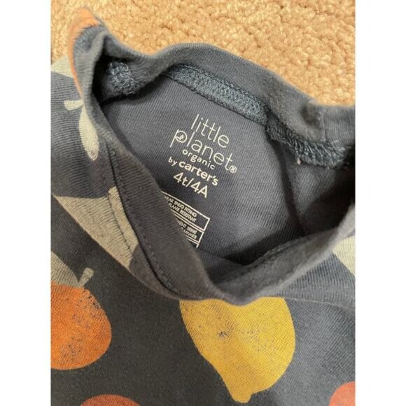 LITTLE PLANET Organic Cotton Long Sleeve Vegetable Print Pajamas Size 3T - Picture 3 of 3